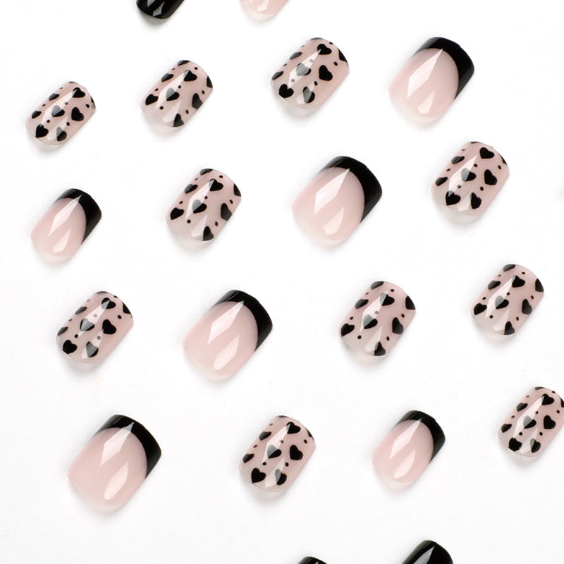 Wholesale Plastic Black Edge Black Small Heart Nail Stickers